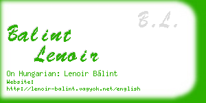 balint lenoir business card